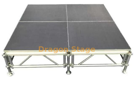 Étape extérieure noire 13.42x7.32m d'alliage d'aluminium de jambes de la plate-forme quatre