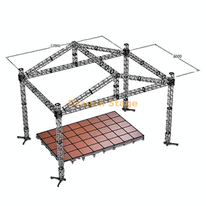 Étape de la fontaine portable en aluminium carré avec système de fer à toit 12x6x6m