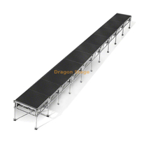 Scène de piste mobile professionnelle en aluminium de 40' x 4' - Hauteur réglable (0,4 m - 2 m)