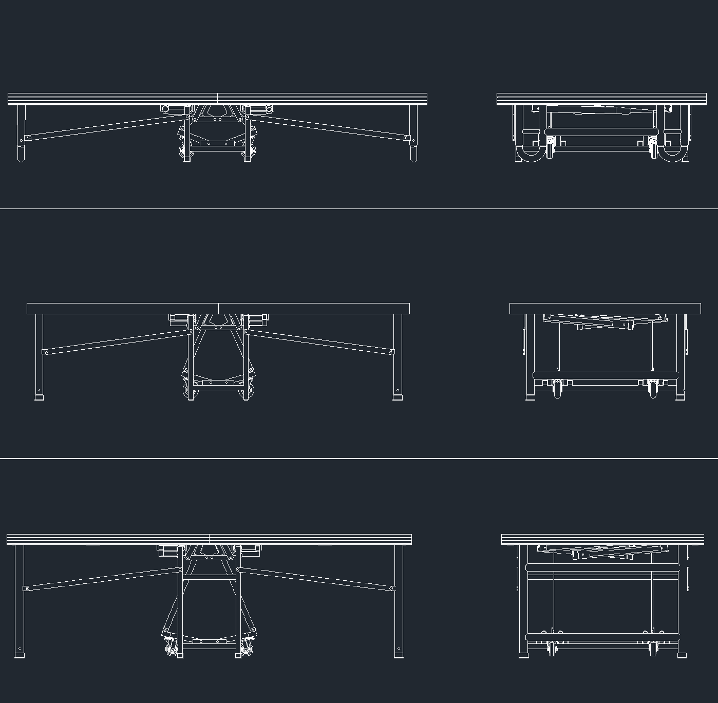 hauteurs de scène pliante