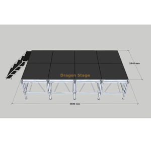 Aluminium Outdoor Concert Stage Podium à vendre 4.88x2,44m avec 2 escaliers