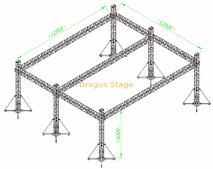  Équipement d'éclairage de scène Événement professionnel Système de trousses de scène 12x12x6m