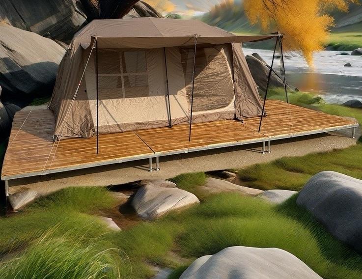 plate-forme de tente ext&eacute;rieure