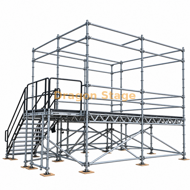 Plate-forme Ringlock FOH de 4x4m/plate-forme de visualisation VIP avec escalier latéral
