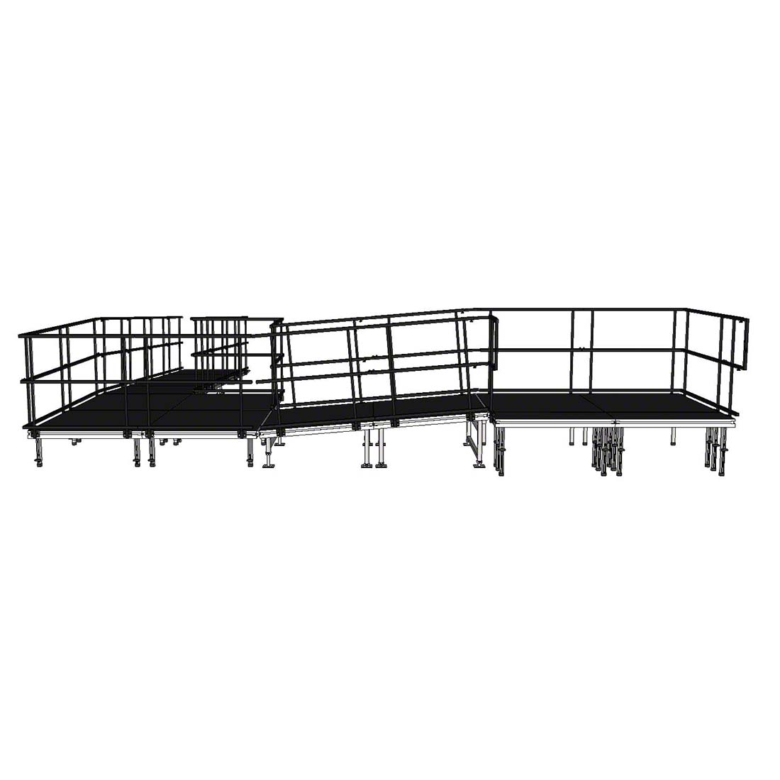 Flight case en aluminium en forme de L pour coulisses et rampe de chargement d