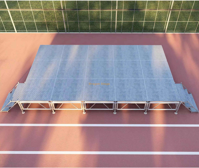 Petit assemblage Hauteur réglable Stade de mariage 6.1x3,66 m de hauteur 0,6-1m avec 2 escaliers