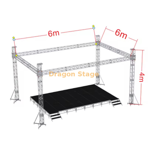 Silver Square Aluminium Concert en aluminium Sound Truss 6x6x4m