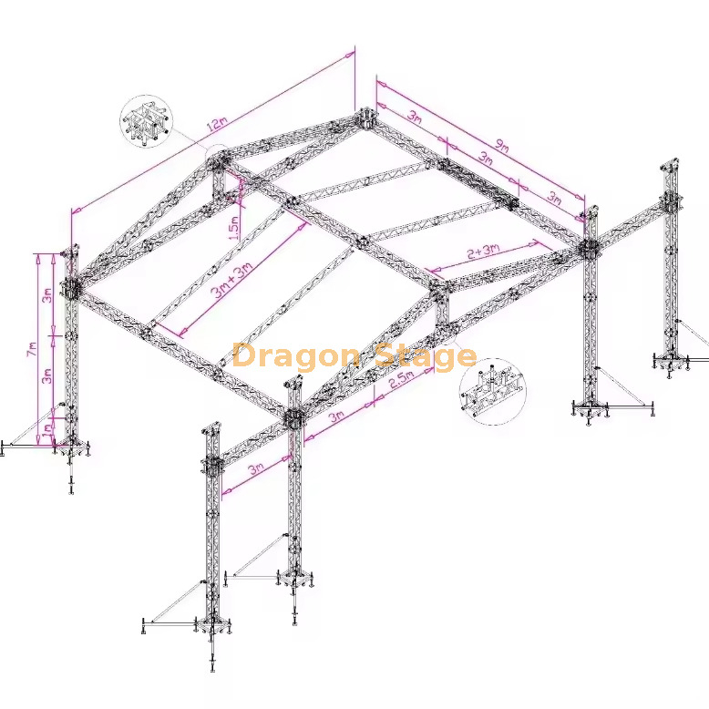 Conférences en haut du toit de toit étape 12x9x7m