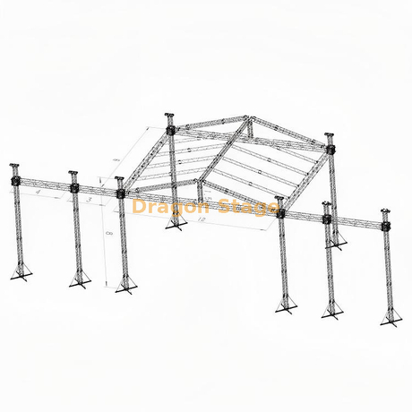 système de ferme de toit d'éclairage en aluminium professionnel de 18x8x8m
