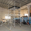 Échafaudage en aluminium à double largeur avec certificat EN1004 populaire pour entrepôt