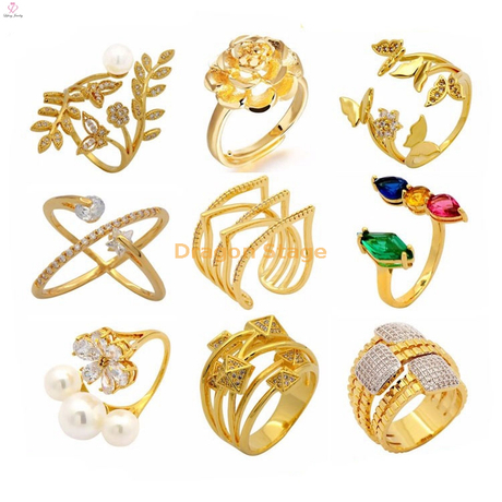 Dernières conceptions de bagues en or d'Arabie saoudite à bas prix à la mode pour les filles