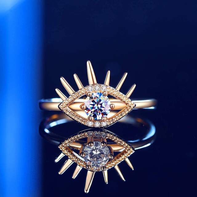 Bague Bijoux Cz Personnalisé Mauvais Œil Bague En Cuivre Femmes