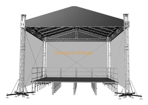 Une structure en treillis 12x9x7m Aluminium Quick Stage avec Stage Platform & Stairs 7.32x9.72x1m