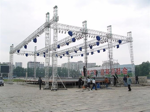 Structure carrée en aluminium de botte d'étape de concert extérieur avec le système de levage de toit plat