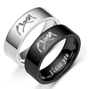 Cadeau Saint Valentin Femmes Hommes Amitié En Acier Inoxydable Noir Argent Plaqué Personnalisé Pinky Swear Gravé Promise bague de mariage