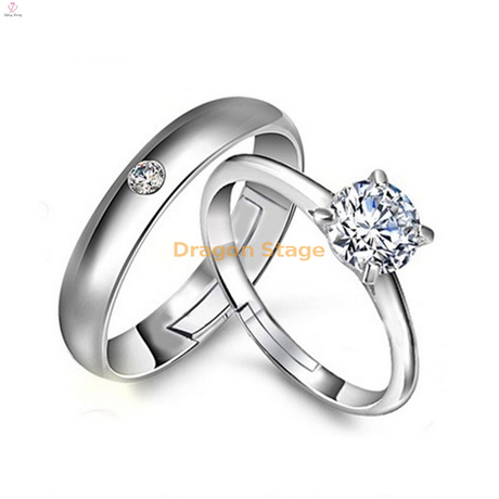 Nouvelle bague de fiançailles en diamant de fiançailles en argent pour amoureux de mariage