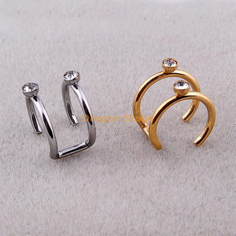 Boucles d'oreilles de manchette de clip d'oreille non percées d'acier inoxydable de personnalité en gros de punk