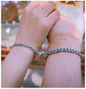 gros mode coeur couple bracelet en acier inoxydable chaîne cubaine bracelet magnétique pour les couples