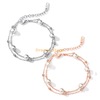 vente en gros bijoux cadeau double couche argent or rose acier inoxydable perle bracelet chaîne pour fille