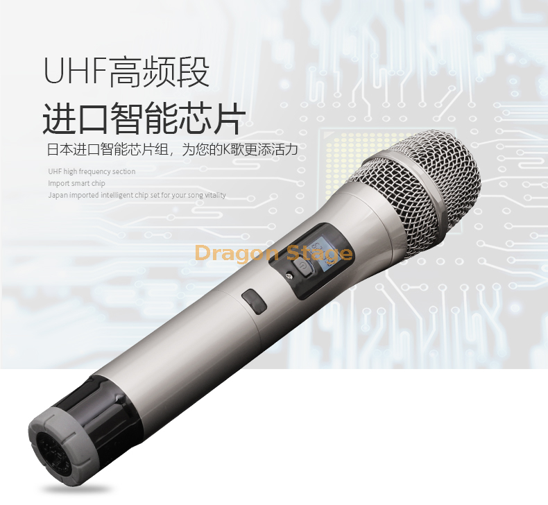 Microphone professionnel sans fil scène de performance extérieure salle de conférence KTV une avec deux microphones chant karaoké domestique (6)