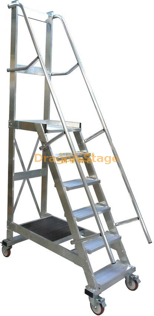 Échelle de plate-forme mobile multifonctionnelle en aluminium avec roues