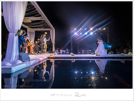 Étape de mariage de piscine transparente 4X4FT