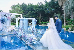Étape portative en verre transparente mobile en aluminium de piscine pour l'événement extérieur de mariage