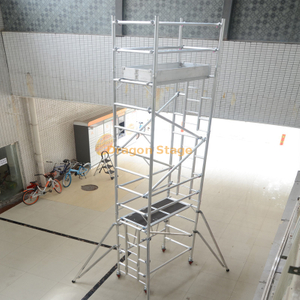 Échafaudage d'escalier en aluminium simple largeur mobile de construction d'échafaudage utilisé