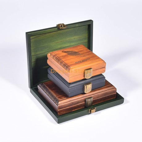 Boîte gravée en bois de luxe personnalisée pour la veille de Noël