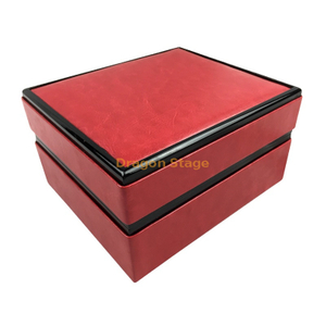 Boîte en bois personnalisée en usine avec logo personnalisé de luxe de haute qualité en cuir PU pour dames Boîte de montre rouge