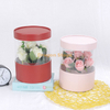Coffret cadeau clair en gros Bouquet de fleurs en acrylique Boîtes à chapeau Boîte à fleurs ronde