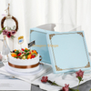 Boîtes à gâteaux en carton bleu en gros Boîte à papier fenêtre Boîte à gâteaux transparente haute personnalisée