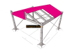 Structure de ferme de tour de toit en pente, arc de ferme de boulons en aluminium, ferme de toiture MPT 12x12x7m.