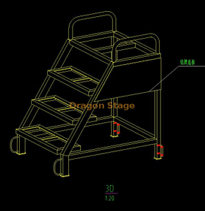 Échelle de travail de trappe mobile en aluminium 0,8x0,76x1m