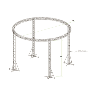 Support de botte en arc circulaire, cercle d'exposition en aluminium, courbe ronde, diamètre de 16 pieds, hauteur de 9 pieds