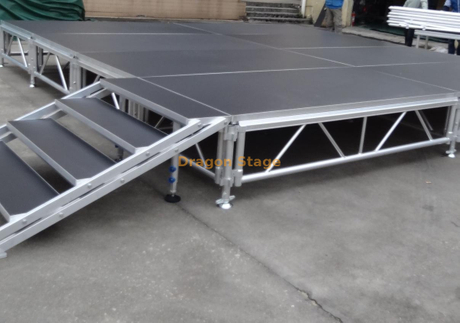 Plateforme de scène portative en aluminium extérieure 14x7m avec 2 escaliers