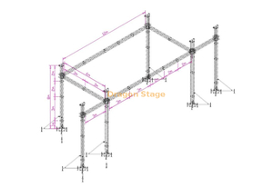 Système en aluminium 12x6x8m de botte d'éclairage d'étape d'événement extérieur