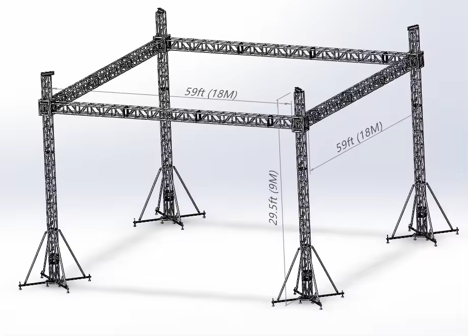 Mariage Outdoor Aluminium Event Truss System 18x18x9m