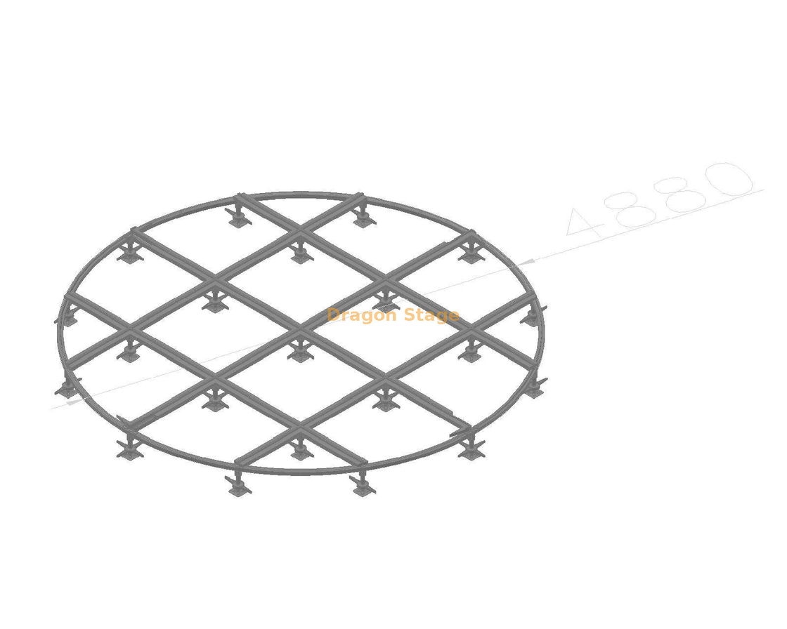 Plate-forme de scène ronde portable de 4,88 m | Scène mobile en alliage d'aluminium à assemblage rapide (hauteur réglable)
