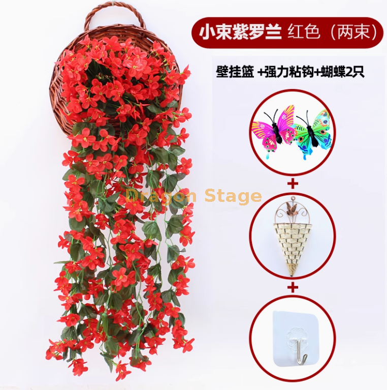 西瓜红 2 小紫罗兰送篮钩