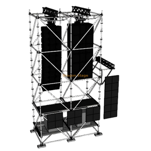 Système de support de réseau de lignes Ringlock 4x2x8m avec ferme en aluminium, plate-forme de travail et ballast d'eau