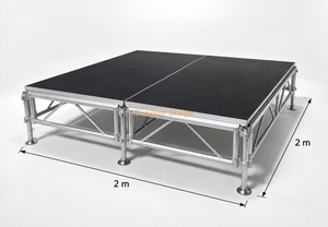 Plate-forme de scène en aluminium 2x1m pour la production d'événements de concert avec différentes hauteurs 2x2m