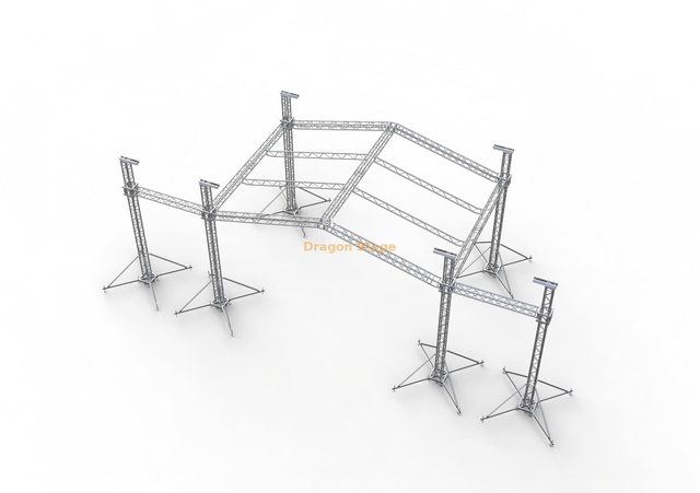 Système de toiture de scène 9x6x7m avec ailes de haut-parleur