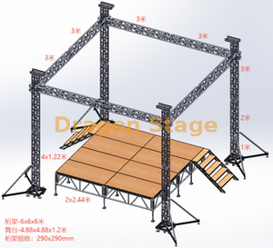 Aluminium Stage Deck Village Square Stage 4.88x4,88m H 0,6-1M