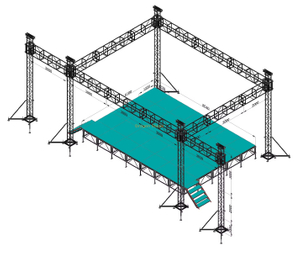 Botte d'éclairage professionnelle pour discothèques et événements intérieurs 9x7x6m