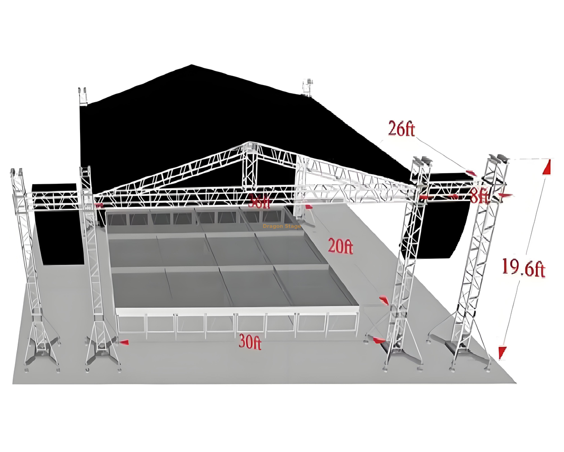Système de toit en ferme en extérieur 11x8x6m