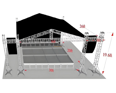 Système de toit en ferme en extérieur 11x8x6m