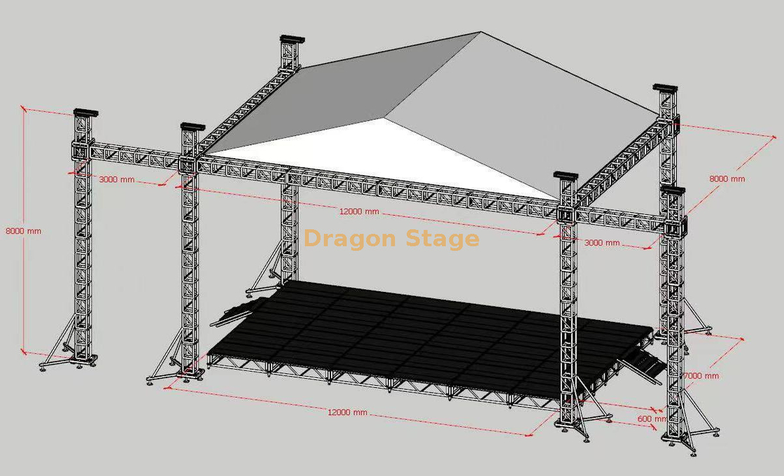 Mobile Live Music Stage for Museum Exhibition 12x8x8m