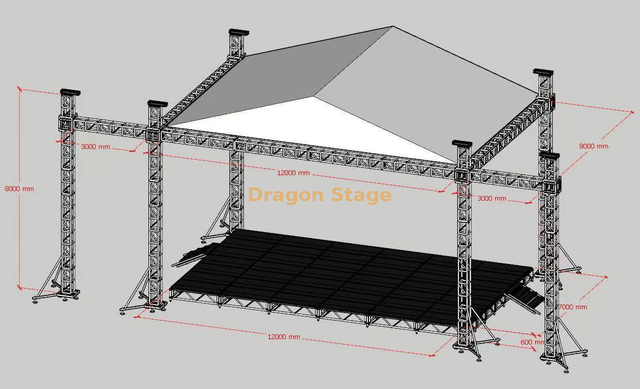 Mobile Live Music Stage for Museum Exhibition 12x8x8m