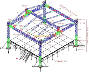 Structure de ferme de toit extérieure personnalisée 8x7x5m pour concerts et événements